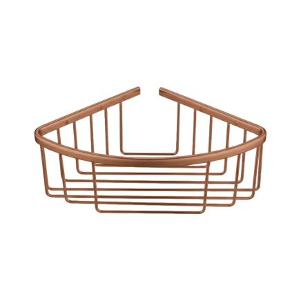 Brushed Bronze Single Corner Shower Basket