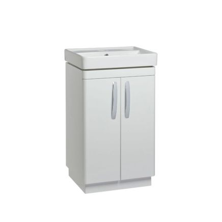 Tavistock Compass Gloss White Floor Standing Vanity Unit with Ceramic Basin 500mm
