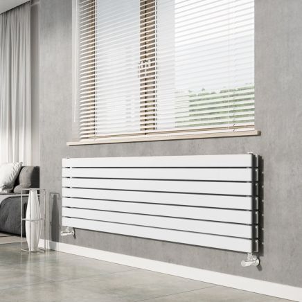 Perth White Double Horizontal Flat Panel Radiator 340x1600mm