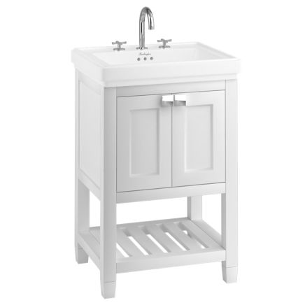 Burlington Riviera Matt White Floor Standing Vanity Unit with Basin 580mm