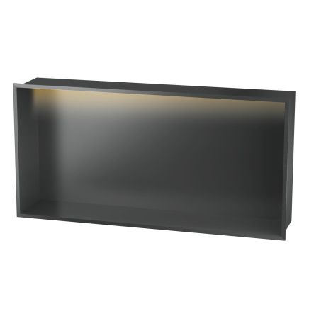 Montaro Matt Black LED Shower Niche 300x600mm