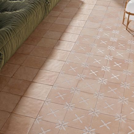 Pedro Clay Decor Flower Matt Porcelain Tile - 223x223mm