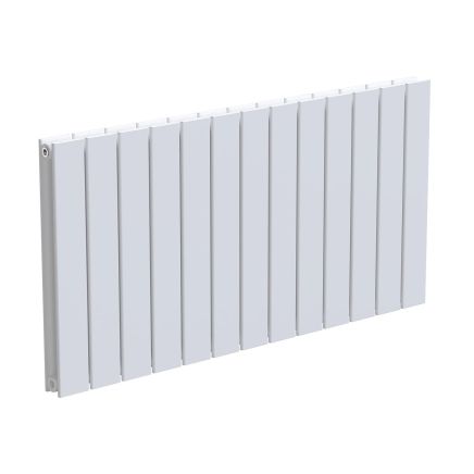 Livio White Horizontal Double Panel Aluminium Radiator 600x1170mm
