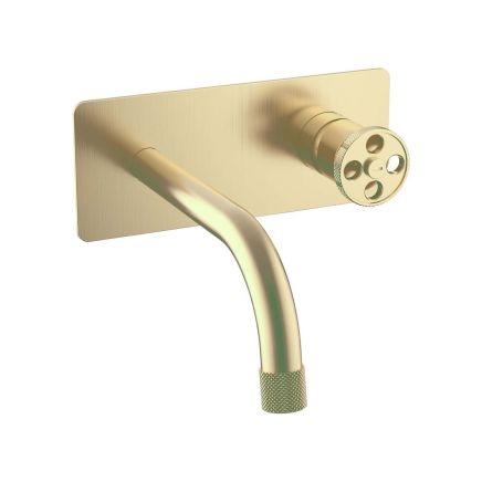 Urban Brushed Gold Wall Mounted Basin Mixer Tap