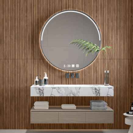 Ashton Wengue Walnut Slatted Wood Effect Porcelain Tile 1200x600mm