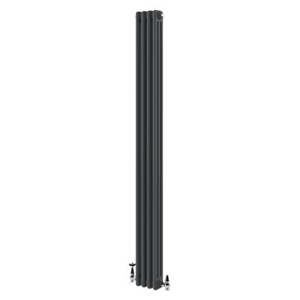 Upton Grey Triple Vertical Column Radiator 1800x200mm