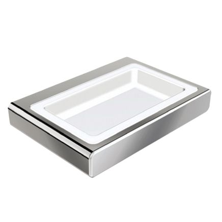Vento Soap Dish Polished Chrome & Ceramic