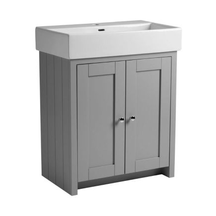 Tavistock Lansdown Pebble Grey Floor Standing Vanity Unit with Basin 700mm