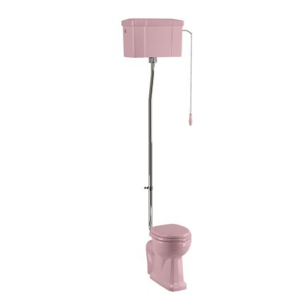 Burlington Confetti Pink High Level Toilet with Soft Close Seat