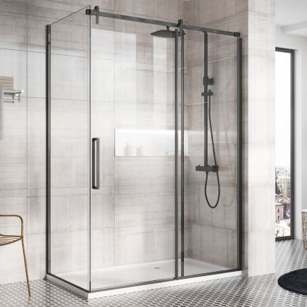 Ryland Black Shower Side Panel