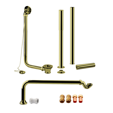Cast Iron Roll Top Bath Waste Kit English Gold