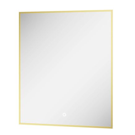 Rione Gold Rectangular Backlit LED Heated Mirror 600x725mm