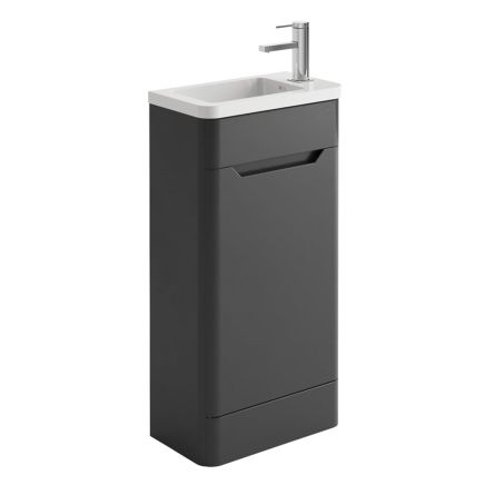 Ellis Charcoal Floor Standing Cloakroom Vanity Unit 450mm