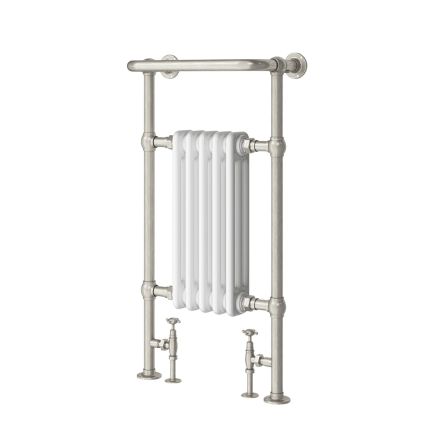 Hive White & Nickel Heated Towel Rail - 938x500mm
