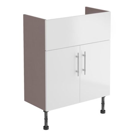 Surrey White Gloss Fitted Furniture Vanity Unit 600mm