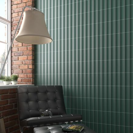 Valencia In Newport Green Gloss Ceramic Tile - 200x65mm