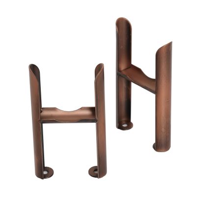 Clement Antique Copper Pair of Triple Column Radiator Feet