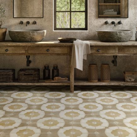 Butterfly Mustard Matt Ceramic Tile 450x450mm