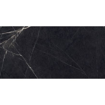 Porcelain marble effect black tile