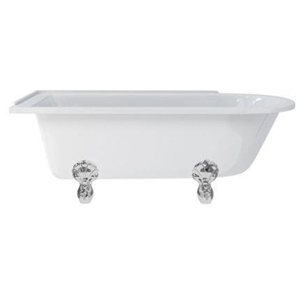 Burlington Hampton Left Handed Showering Bath with Chrome Luxury Claw Feet 1700mm