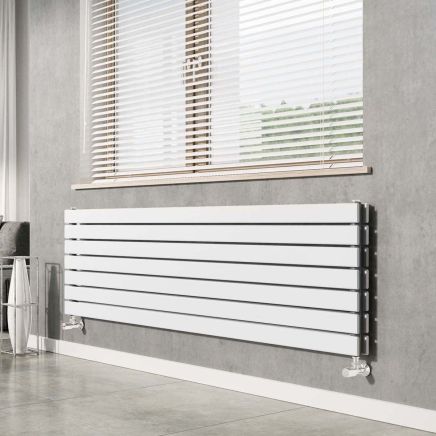 Perth White Double Horizontal Flat Panel Radiator 612x1200mm