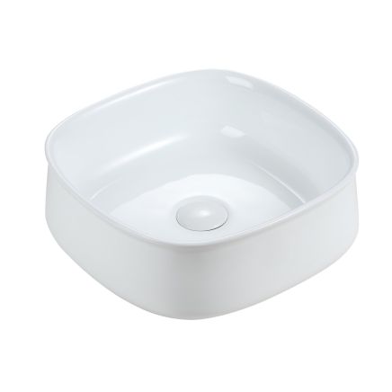 Hateno White Curved Countertop Ceramic Basin
