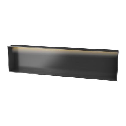 Montaro Matt Black LED Shower Niche 300x1200mm