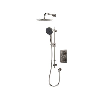 Aqualisa S1 Gunmetal Smart Digital Shower Dual Outlet (Slide Rail Kit with Fixed Wall Head) Gravity Pumped