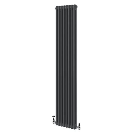 Upton Grey Double Vertical Column Radiator 1800x380mm