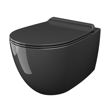 Verity Grafite Gloss Wall Hung Toilet with CycloFlush
