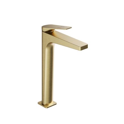 Riven Brushed Gold Tall Basin Mono Tap