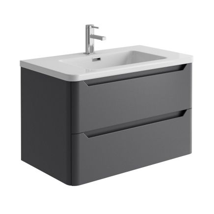 Wall Hung 800mm Vanity Unit in Charcoal