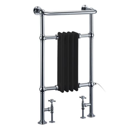 Burlington Bloomsbury Black Traditional Towel Radiator 950x497mm