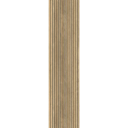 Vero Light Oak Slatted Wood Waterproof Postform Shower Wall Panel 2420x580mm