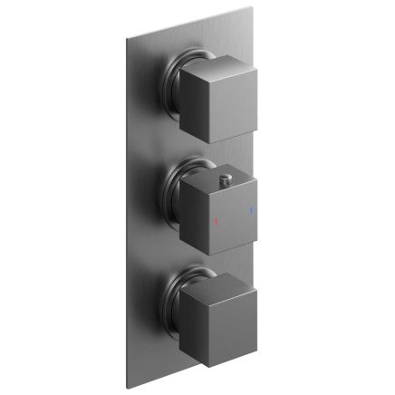 Zena Gunmetal Triple Outlet Square Concealed Valve