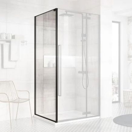 Taylor Black Shower Side Panel 800mm