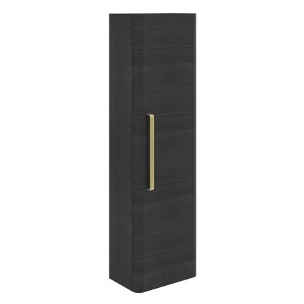 Esk Black Wall Mounted Tall Storage Cabinet with Gold Handle