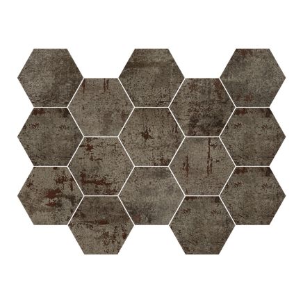 Metallon Hexagon Steel Mosaic 225x325mm