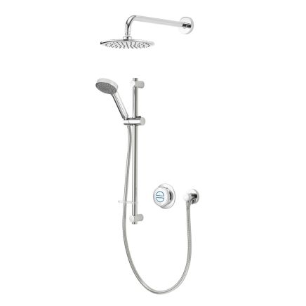 Aqualisa Quartz Classic Concealed Smart Shower with Adjustable Head and Fixed Wall Head - Gravity Pumped