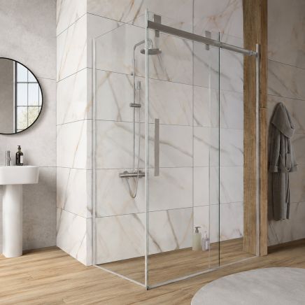 Solet Chrome Shower Side Panel