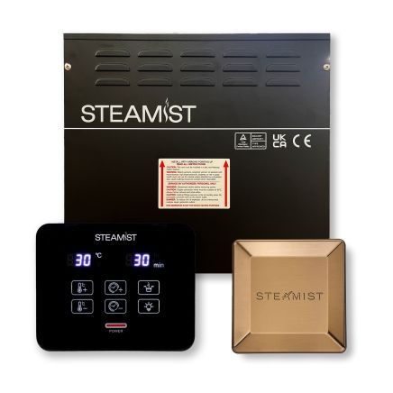 Steamist 9kw Steam Generator with Controller and Brushed Gold Steam Outlet