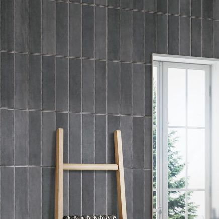 Santorini Grey Stripe Gloss Ceramic Tile 600x300mm