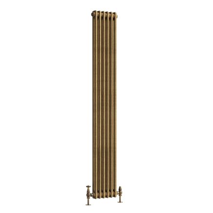 Clement Antique Brass Double Vertical Column Radiator - 1800x290mm
