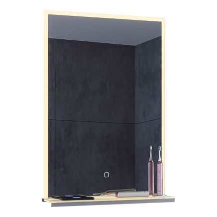 Trent Illuminated LED Heated Bathroom Mirror with Wireless Charging Shelf