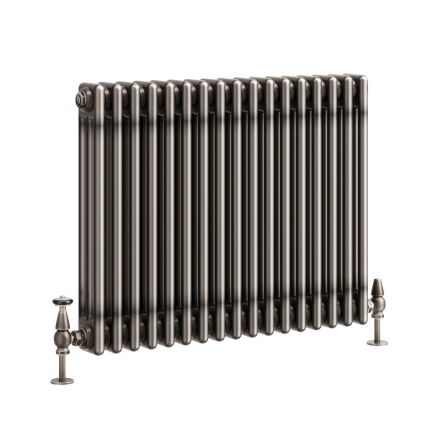 Clement Raw Metal Triple Horizontal Column Radiator - 600x785mm