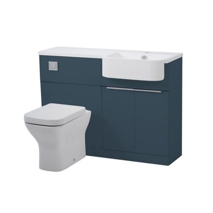 Tavistock Match Oxford Blue Right Hand Combination Vanity Basin & WC Unit 1200mm