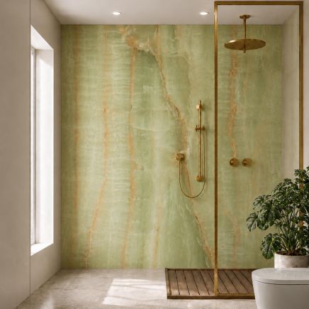 Pristina Silken Green Onyx Waterproof PVC Shower Wall Panel 1000x2400mm