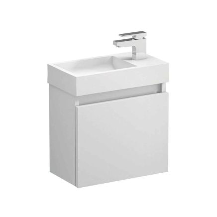 Compact Gloss White Wall Hung Cloakroom Vanity Unit