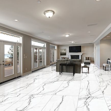 Sektor White Uniglow Porcelain Tile - 1200x600mm