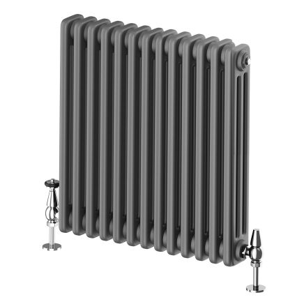 Upton Grey Triple Horizontal Column Radiator - 600x605mm